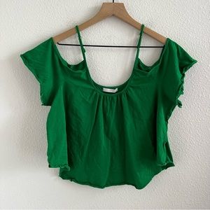 San Lorenzo Green Cold Shoulder Summer Cover Up 100% Cotton Medium